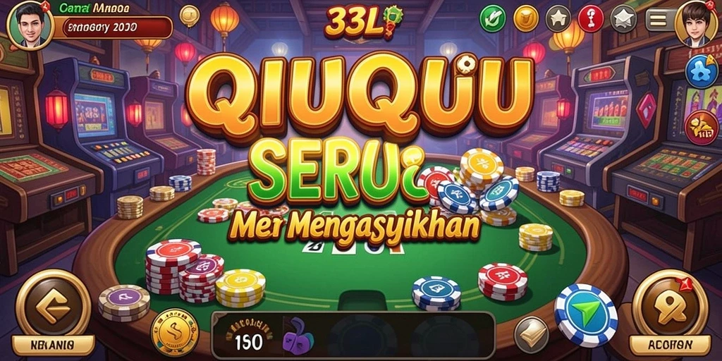 Tampilan gameplay QiuQiu yang seru dan kompetitif.