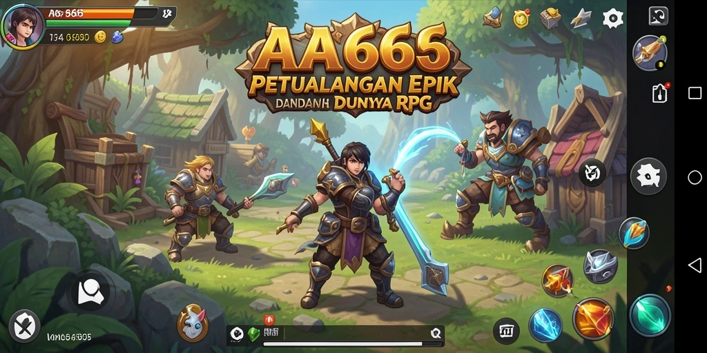 Screenshot menampilkan aksi seru di dunia RPG AA666.