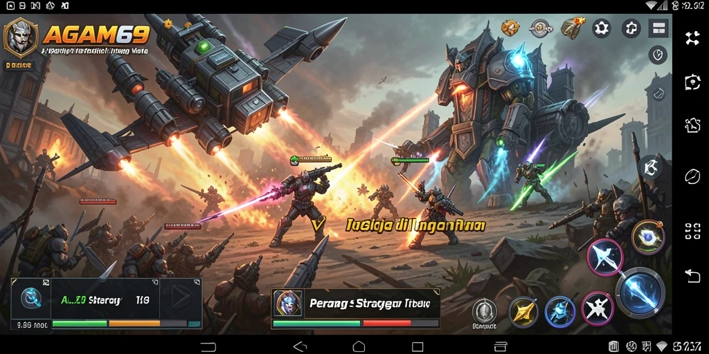 Screenshot menampilkan aksi seru dalam gameplay strategi AGAM69.