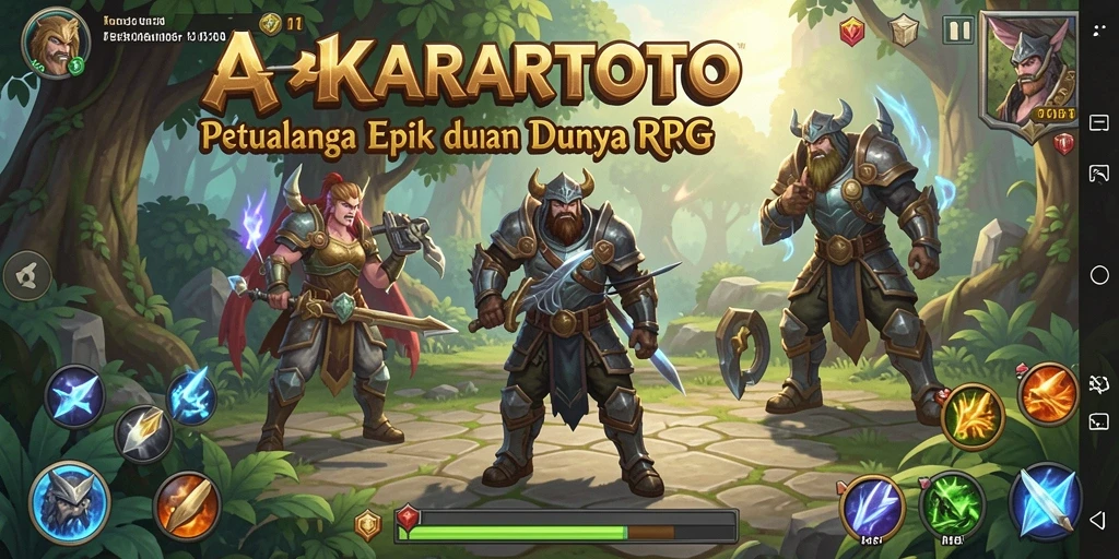 Screenshot gameplay <strong>AKARTOTO</strong> yang menunjukkan petualangan seru di dunia RPG.
