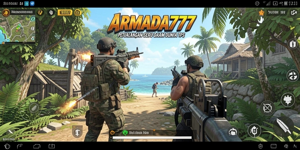 Tampilan gameplay menakjubkan dari ARMADA777 dalam pertempuran TPS.