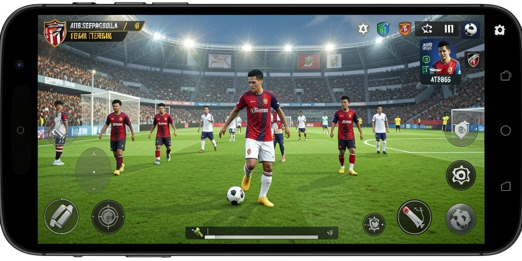 Gameplay mendebarkan dalam AT866, pengalaman bermain sepak bola yang nyata.