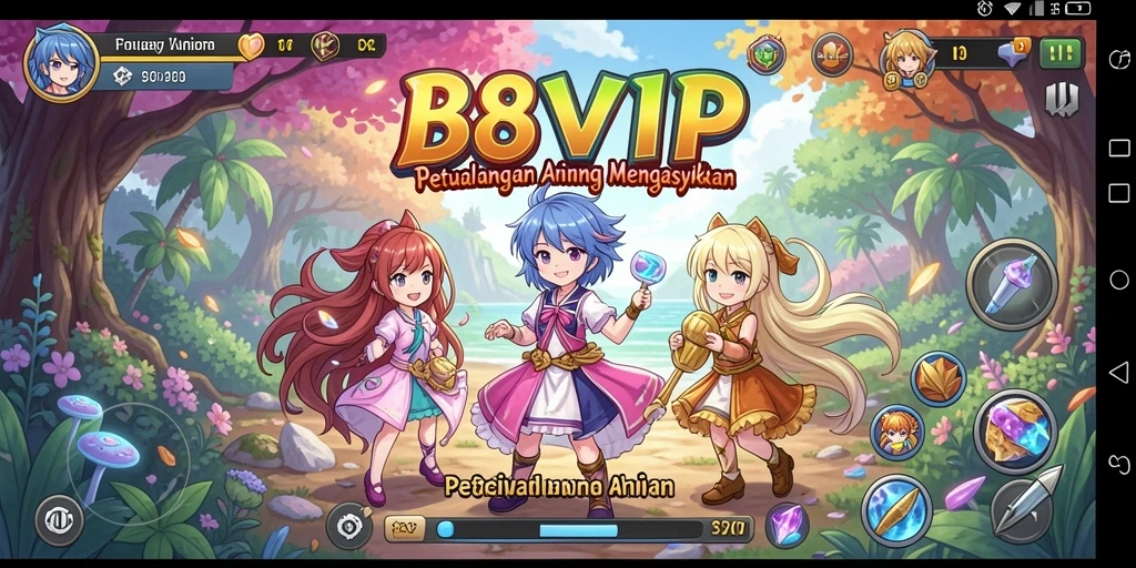 Tampilan gameplay B8VIP yang penuh warna dan menarik.