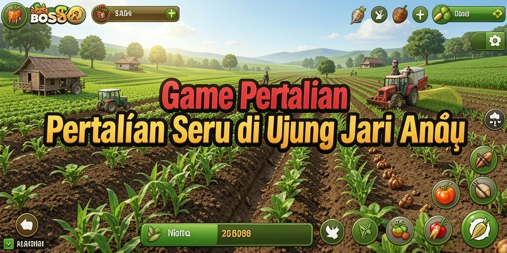 Gameplay seru BOS88 dengan pertanian yang subur dan interaksi sosial.