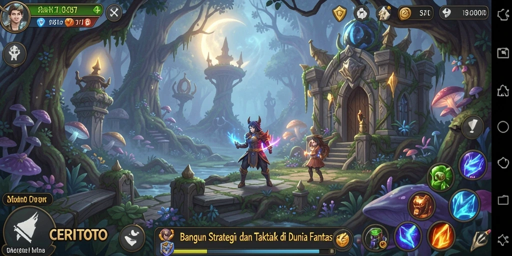 Gameplay CERITOTO yang dinamis dan penuh strategi.