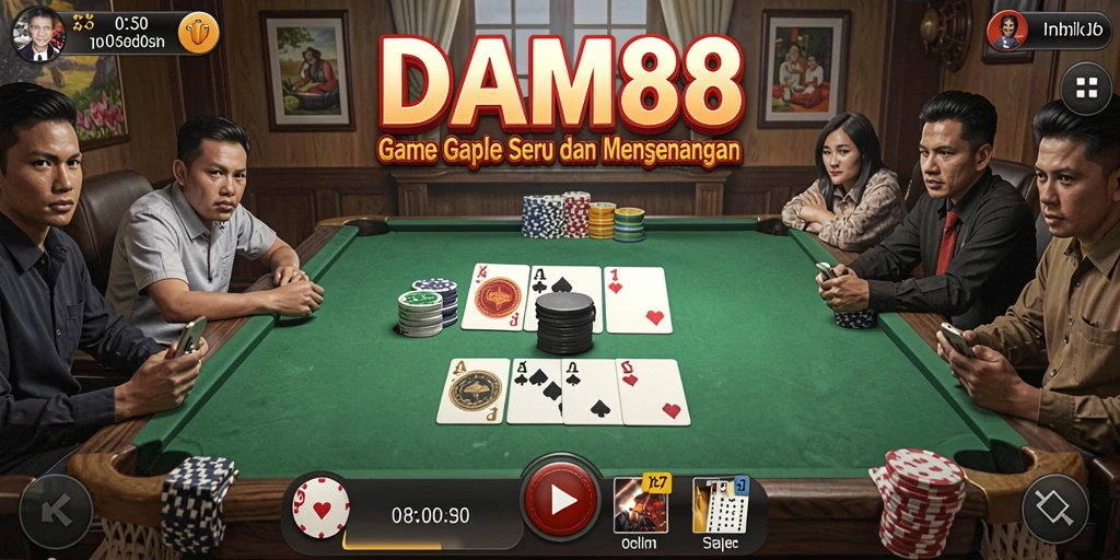 Tampilan gameplay Gaple yang menarik dan interaktif di DAM88.