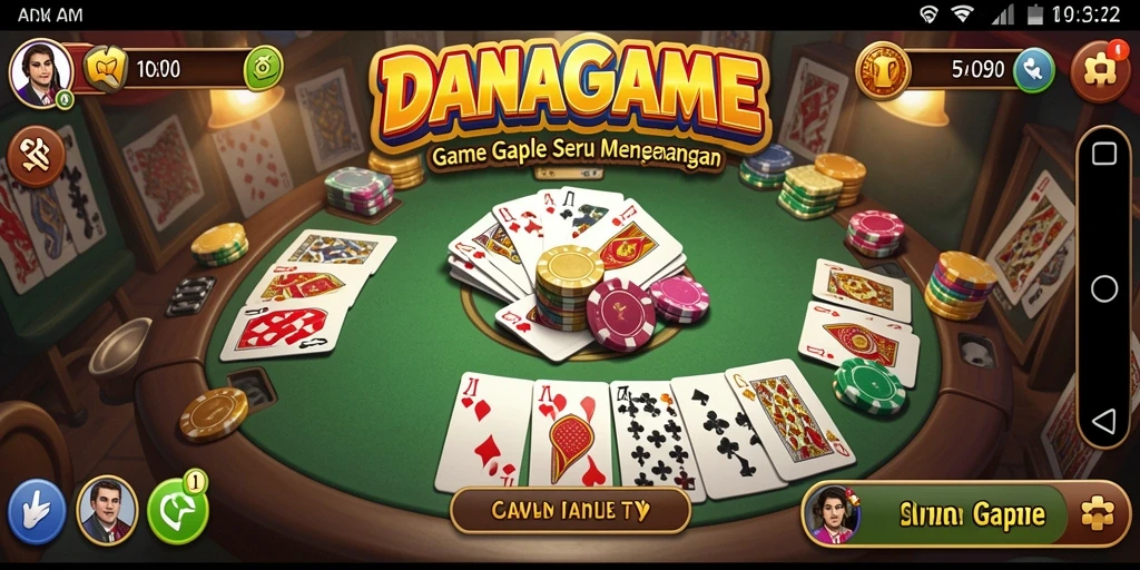 Menampilkan gameplay seru Gaple di DANAGAME yang mengasyikkan.