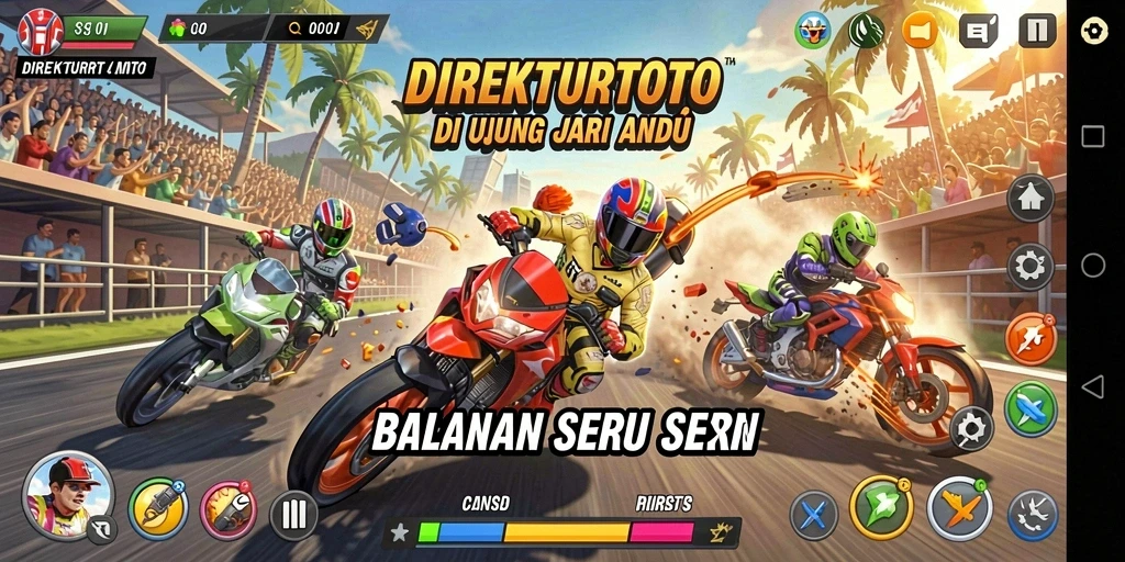 Tampilan gameplay balapan seru di DIREKTURTOTO yang mengasyikkan.