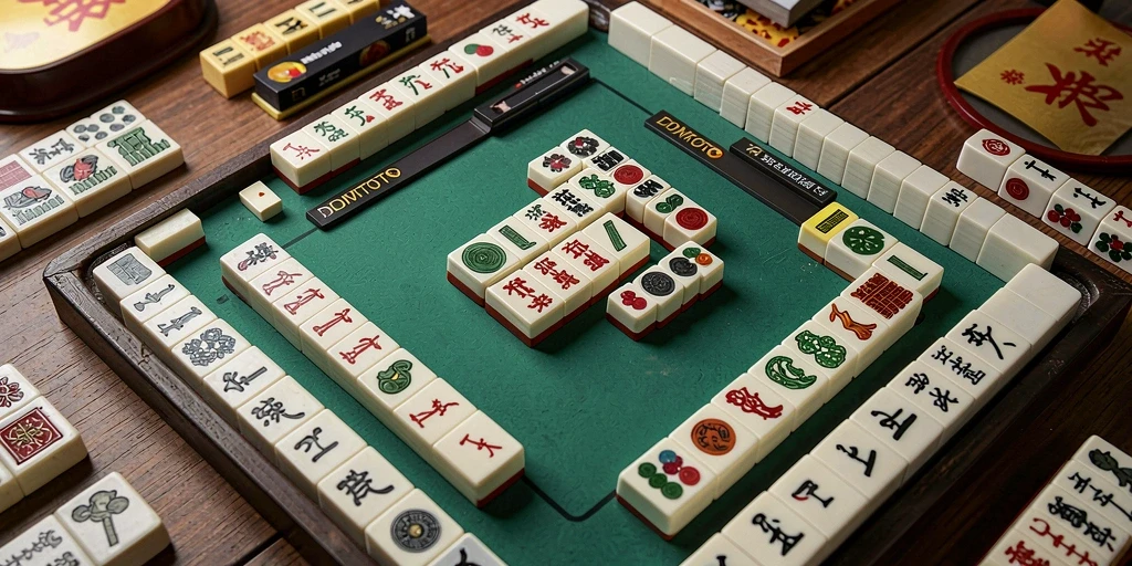 Screenshot utama DOMTOTO menampilkan gameplay Mahjong yang seru dan menarik.