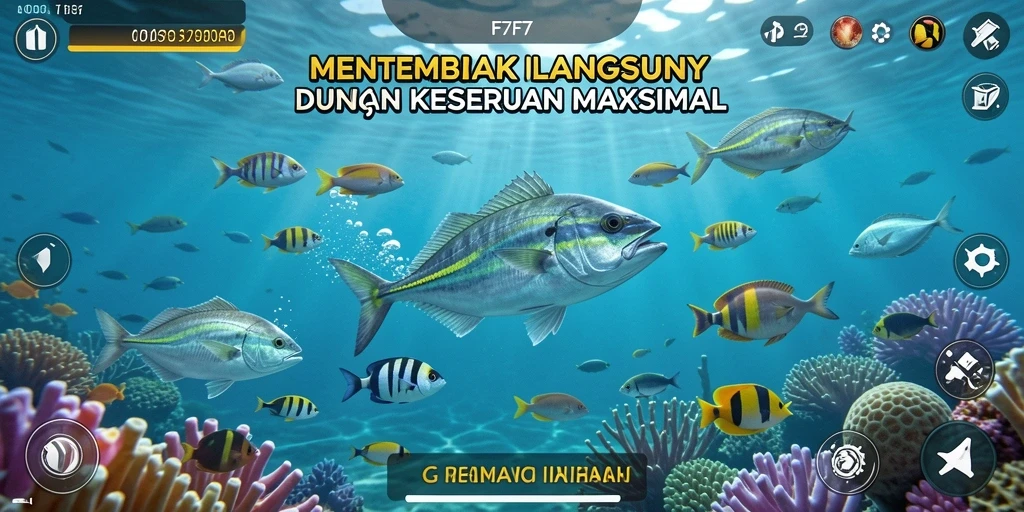 Screenshot menampilkan gameplay seru Tembak Ikan F7F7.