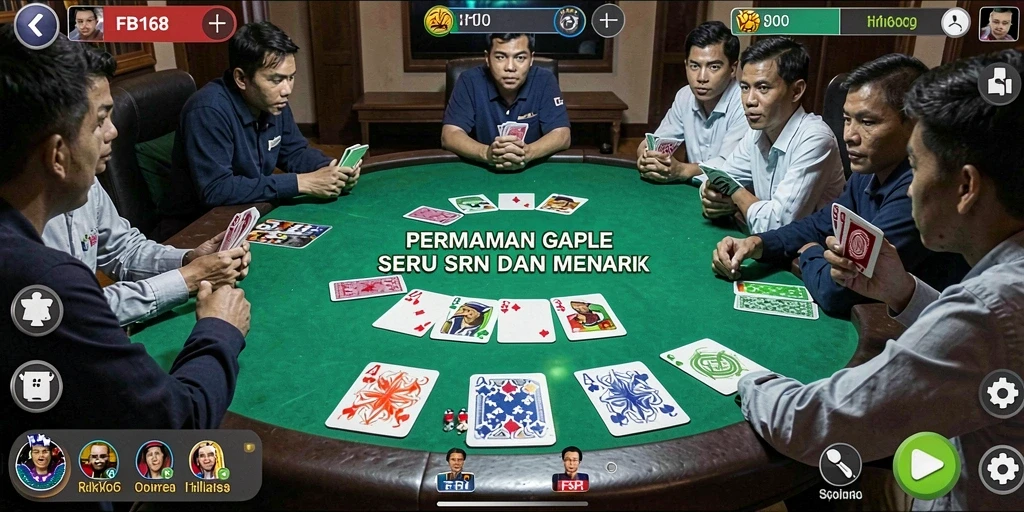 Tangkapan layar FB168 menampilkan gameplay Gaple yang seru dan interaktif.