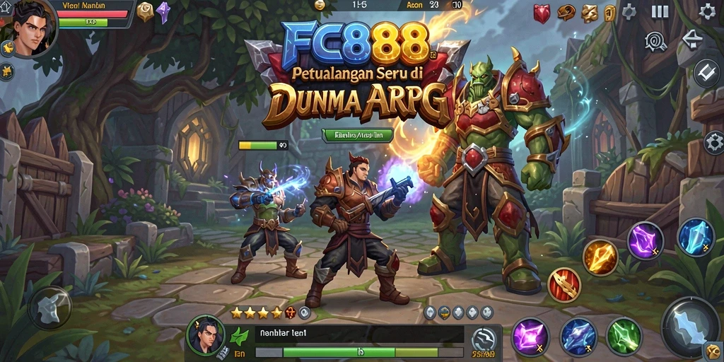 Tampilan screenshot gameplay menampilkan pertarungan epik di dunia ARPG.