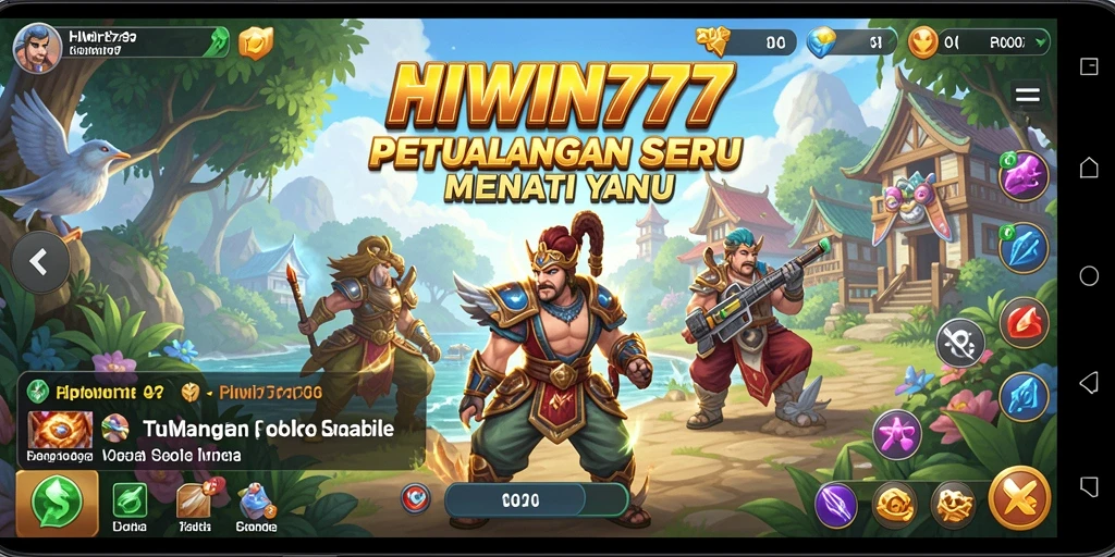 Tampilan screenshot HIWIN777 menampilkan karakter menjelajah dunia penuh petualangan.