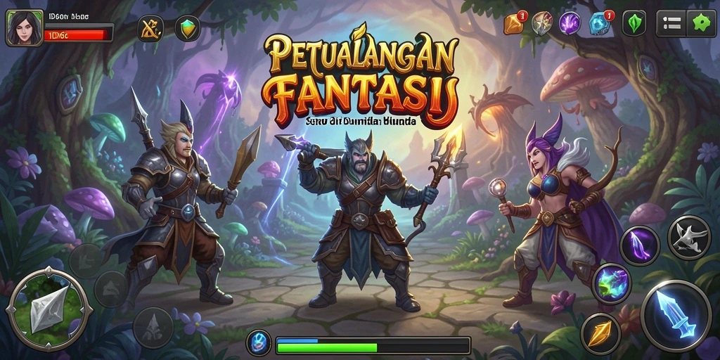 Screenshot gameplay ID66 menunjukkan petualangan epik di dunia fantasi.