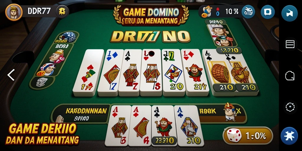 Tampilan gameplay seru di IDR77 menunjukkan keseruan permainan domino.
