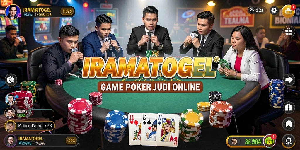 Screenshot gameplay IRAMATOGEL menampilkan momen mendebarkan saat bermain Poker.