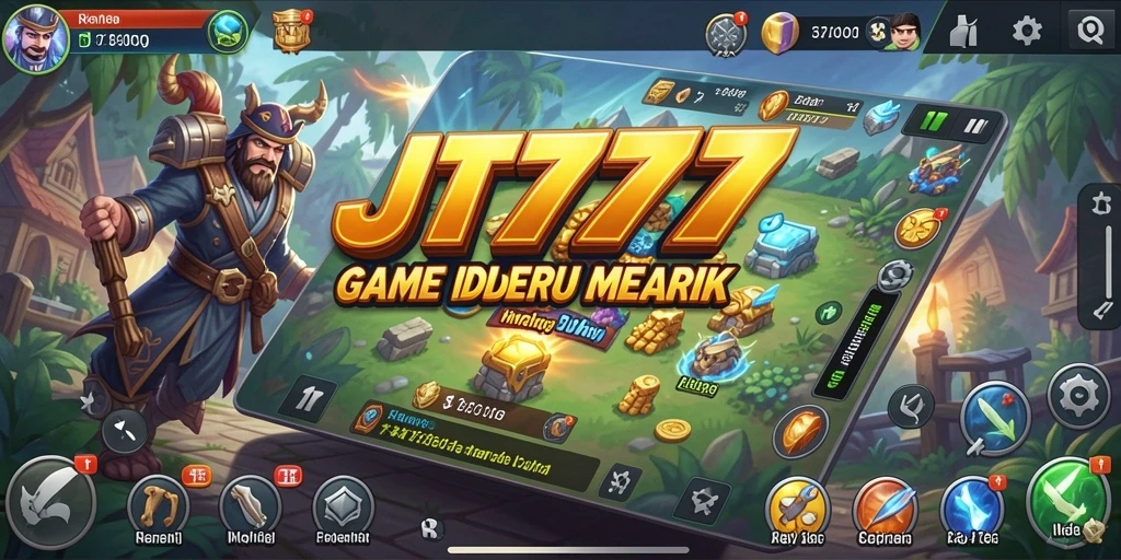 Tampilan gameplay JT777 dengan berbagai karakter yang berinteraksi.