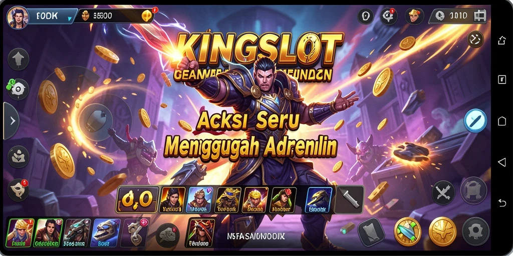 Tampilan gameplay mendebarkan dari KINGSLOT, penuh aksi dan intensitas.