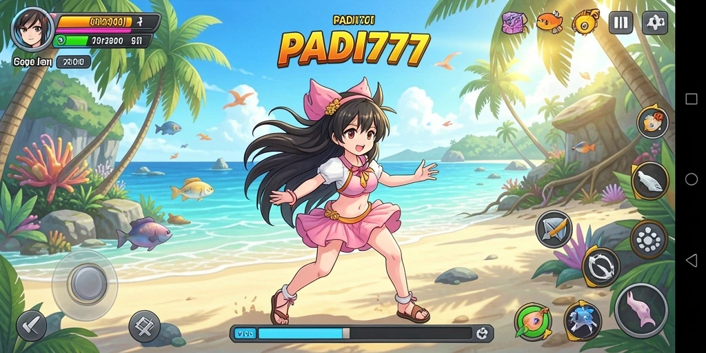 Screenshot PADI777 menampilkan aksi dan karakter Anime yang dinamis.