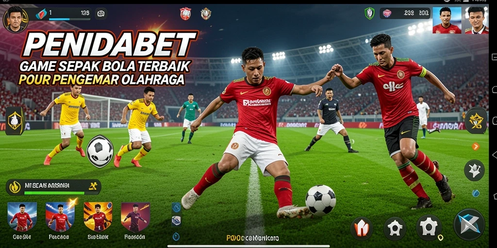 Tampilan gameplay seru di PENIDABET dengan aksi sepak bola nyata.
