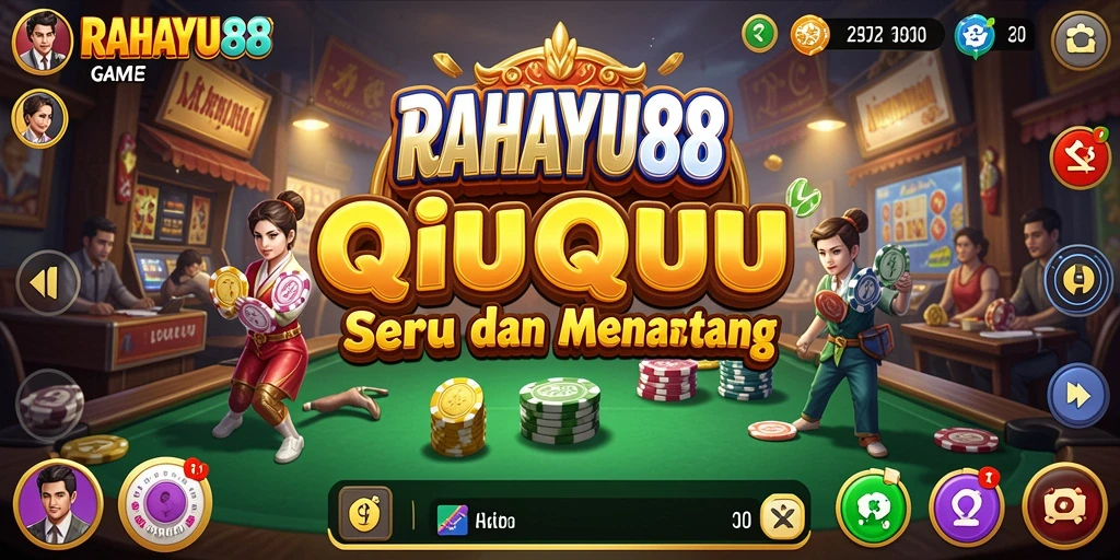 Screenshot RAHAYU88 menampilkan aksi seru dalam permainan QiuQiu.