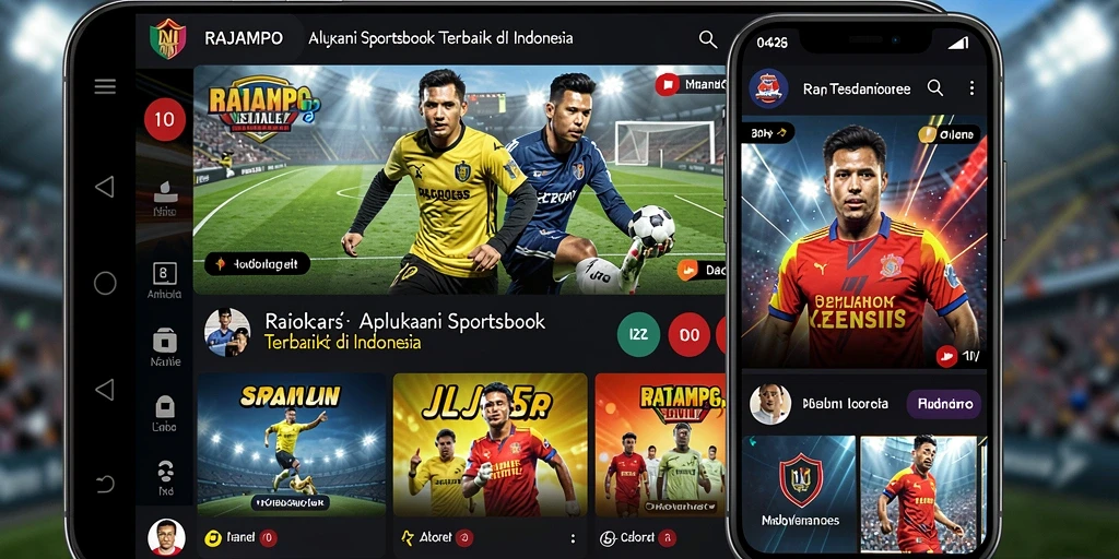 Screenshot utama RAJAMPO menampilkan fitur taruhan olahraga yang menarik.