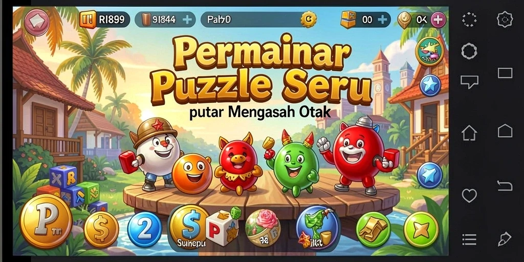 Tampilan gameplay RI889 yang penuh warna dan menantang.