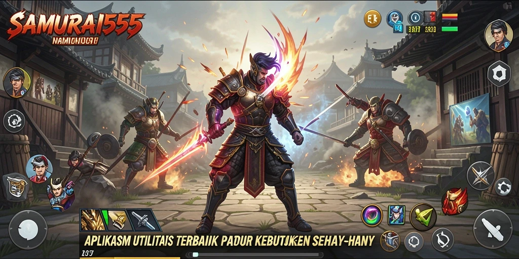 Tampilan antarmuka utama SAMURAI555 dengan fitur utilitas lengkap.