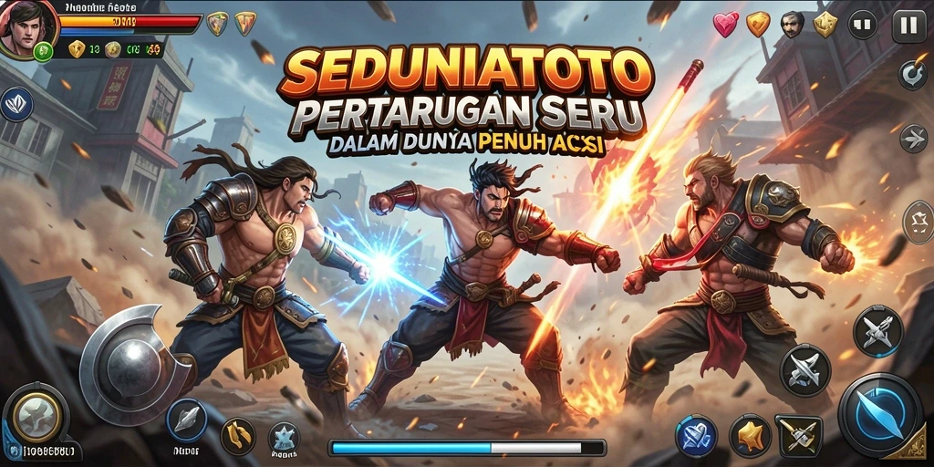 Gameplay SEDUNIATOTO menunjukkan aksi pertarungan yang mendebarkan.