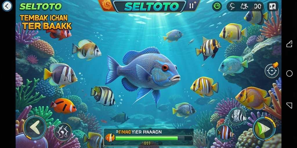 Tampilan aksi seru permainan Tembak Ikan SELTOTO.