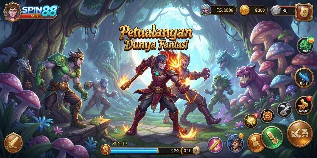 Tampilan gameplay <strong>SPIN88</strong> yang mendebarkan dan penuh warna.