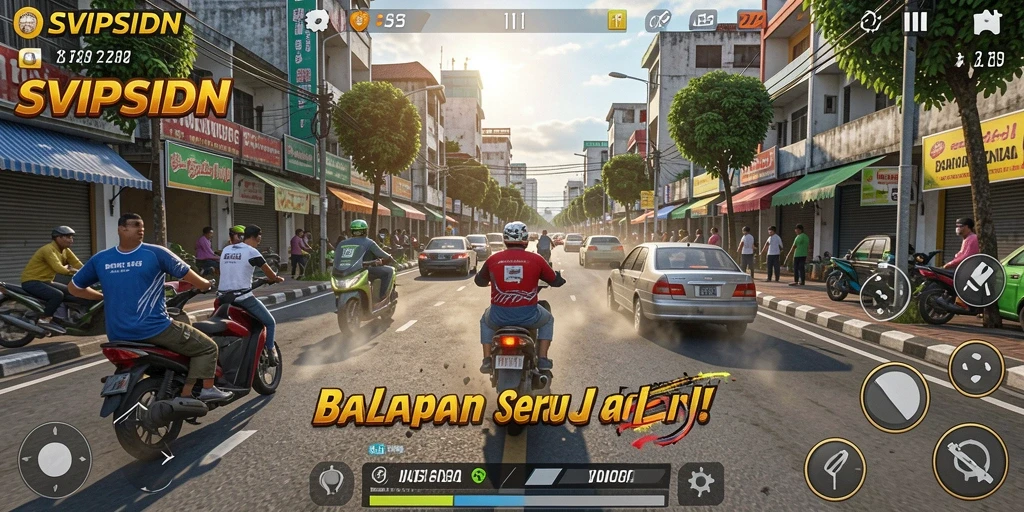 Gameplay seru dengan balapan cepat di SVIPSIDN.