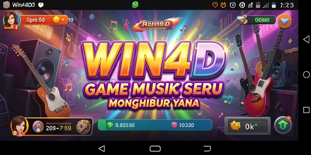 Tampilan gameplay <strong>WIN4D</strong> yang menakjubkan saat memainkan lagu.